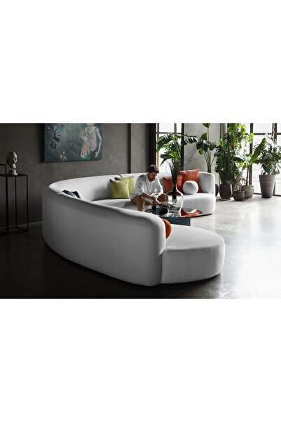 Genel Markalar Luna Modern 3 Parça Oval Teddy Koltuk Takımı Büyük Salon Oturma Grubu L Köşe Koltuk Takımı
