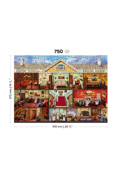 Wooden City Puzzle din lemn Victorian Mansion, Wooden City, 750 piese