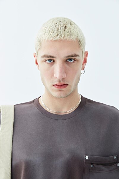 VAMOSCLO oversized Καφέ μπλουζάκι - Πλένεται και με λεπτομέρεια τσέπης