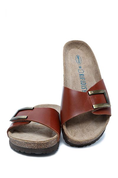 Kifidis K10280Dk Is Indispensable in Summer! Orthopedic Soft Step Leather Slippers 36-41 Cognac Leather