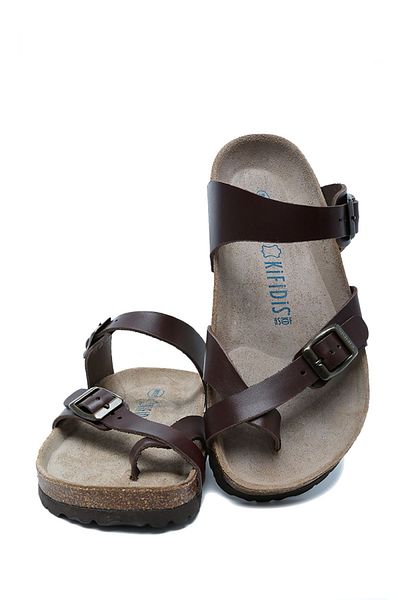 Kifidis K10261DK Kifidis Soft Step Γυναικείες δερμάτινες παντόφλες από φελλό 36-41 Σκούρο καφέ δέρμα