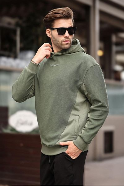 Madmext Ανδρικό φούτερ με κεντημένη κουκούλα 7050 - Λεπτομέρεια τσέπης