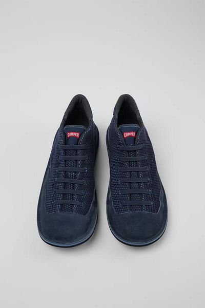 CAMPER Men's Beetle Blue Nubuck Extralight Mesh Detailed Shoes K 300327 -017