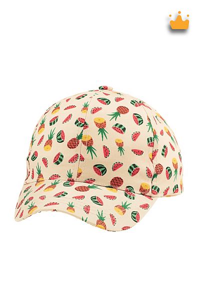 Kitti 4-8 Years 52cm Girl's Summer Patterned Adjustable Hat Cap Yellow