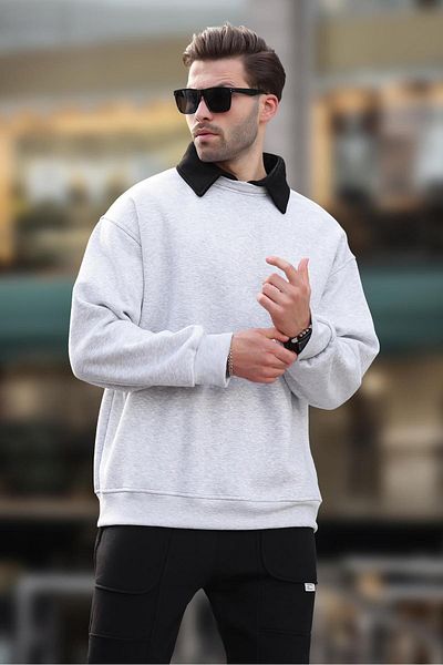 Madmext Ανδρικό φούτερ Polo Neck 7086 - Karmelange