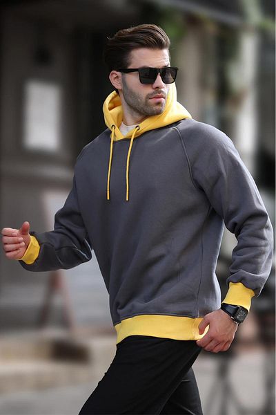 Madmext Φούτερ Smoked Hooded 7073 - Color Block