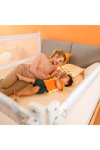 Chock chick Bed side barrier, adjustable height 70-90 cm, 150 cm, Gray, baby bed protection
