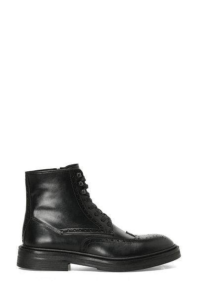İnci İnci Minsk Black Men's Genuine Leather Classic Boots