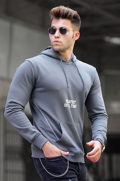 Madmext Φούτερ Smoked Printed Hooded 5292