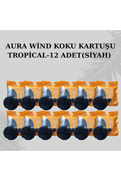 Carpex AURA WİND KOKU KARTUŞU TROPİKAL 12 ADET (SİYAH)