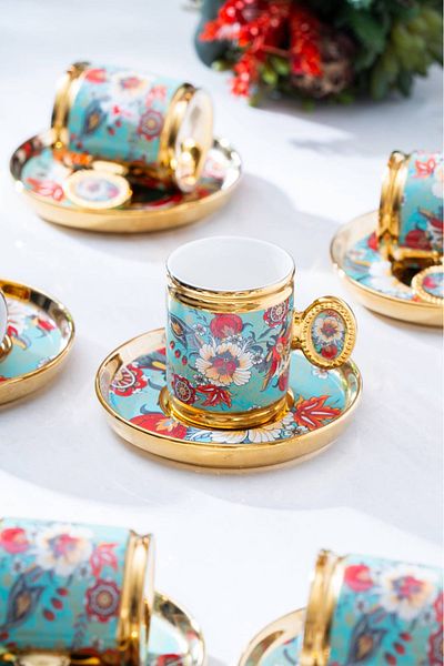 ACAR Oskar 6 Piece Blue Coffee Cup Set