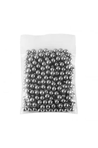 Depox Set praștie din metal cu laser și 200 bile metalice 6 mm, 12 cm, mâner din lemn, maro, cutie inclusă