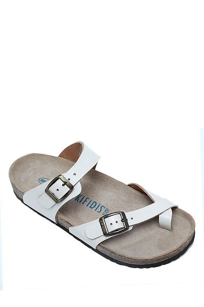 Kifidis K10261DK Papuci de plută din piele pentru femei Kifidis Soft Step 36-41 piele albă