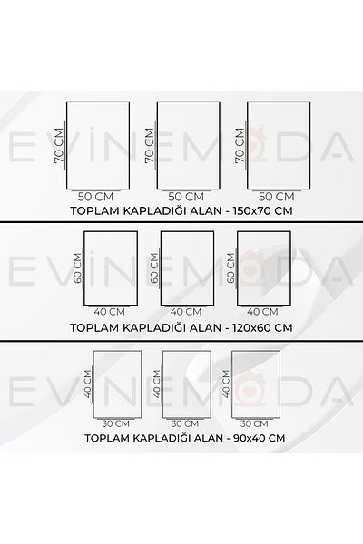 Evinemoda Λευκό λουλούδι με χρυσά φύλλα 3 τεμάχια ζωγραφική με καθρέφτη από πλεξιγκλάς