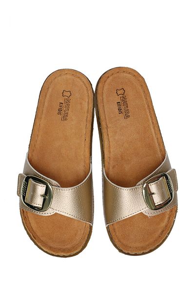 Kifidis SIB 213610   Papuci din piele anatomică pentru femei Kifidis-Natura 36-41 Aur/Aur