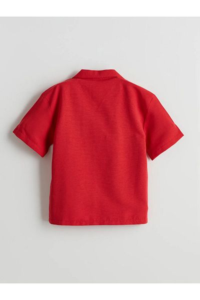 LC Waikiki Lcw Eco Red Linen Blended Boy's Shirt