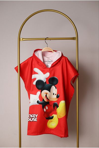 2Baby2mom Red Mickey Poncho Beach Towel