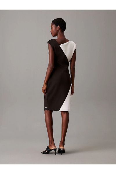 Calvin Klein Women's Color Transition Print Sleeveless Knee Length Body Hugging Black Dress K20K 208141 -0Gj