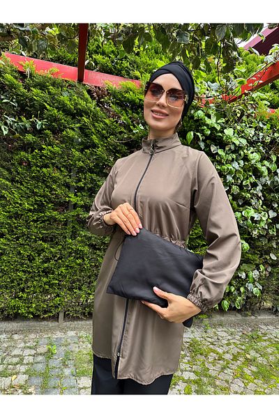 dilber fashion Drawstring Waist Sports Cut Hijab Swimsuit