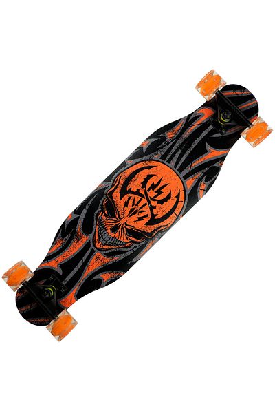 ACTION ONE Longboard Spider Death 80x20 cm, cu roti luminoase PU, ABEC-7, cadru aluminiu, 100 KG