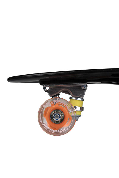 ACTION ONE Warp Skateboard, 55x15cm, with PU light wheels, ABEC-7, aluminum frame