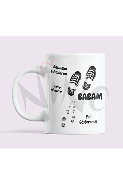 🧔♂️ Babamın Adımlarını Takip Ediyorum – Babalar Günü Hediyesi Kupa Bardak | 300ml | Çift Taraflı