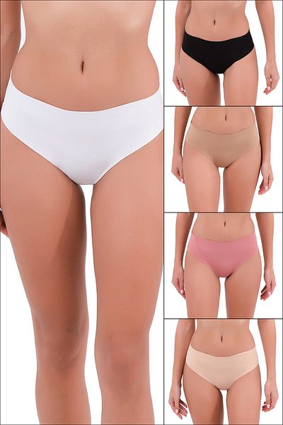 Steve Wolls Women's Colorful 5-Piece Laser Cut High Waist Panties - 9506