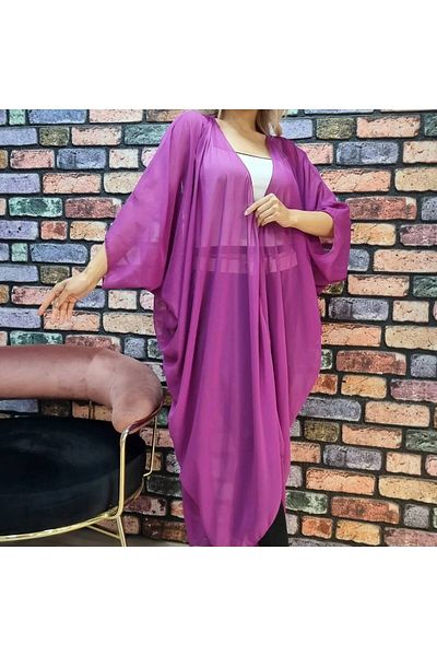 Pearl Life "Black Chiffon Beach Kimono - Long Sleeve Sheer Pareo