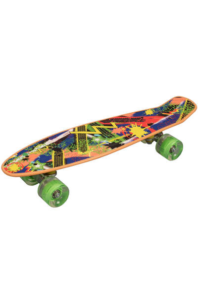 ACTION ONE Penny Board Splash 56x15 cm, with PU light wheels, ABEC-7, aluminum frame, 90 KG