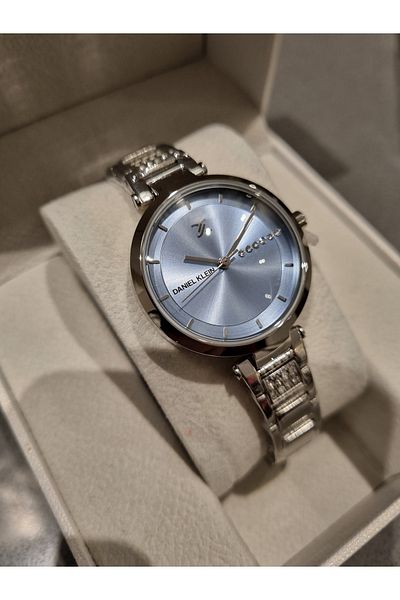 Daniel Klein New Model Dk - Steel Bracelet Blue Dial Women's Wristwatch+Gift Bangle