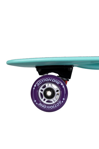 ACTION ONE Pro Series Skateboard 56x15 cm, PU wheels, ABEC-7, aluminum frame, turquoise