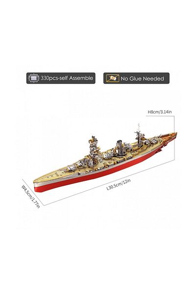 ROKR Piececool 3D Puzzle, Fuso Warship, Metal, 330 pieces