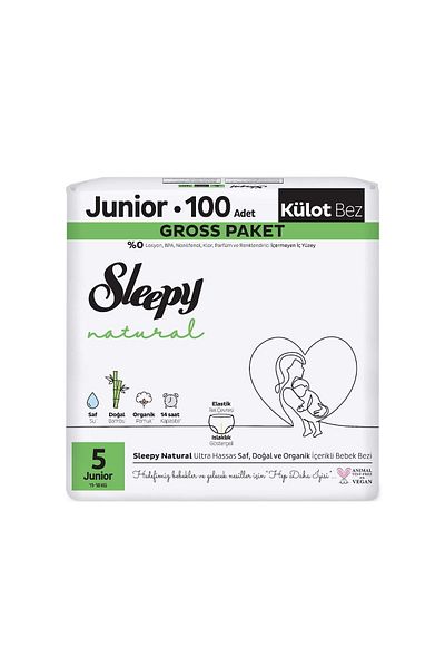 Sleepy Size 5 Junior Panty Diaper - 100 Natural Gross Pack