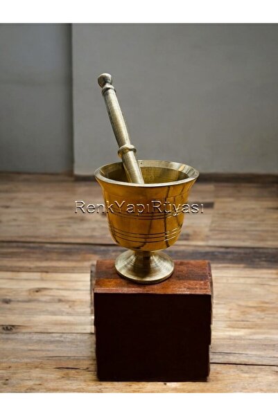 RENK YAPI RÜYASI El Yapımı Pirinç Havan, Antep Işi Havan, Sarımsak Ezeceği 10...