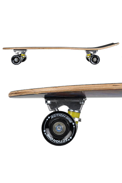 ACTION ONE Ice Death Skateboard, maple wood 70x29cm, PU wheels, ABEC-7, aluminum frame