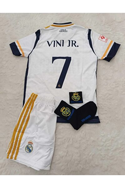 BYSPORTAKUS R.Madridd 2023-24 Sezon Vini. Jr. İç Saha Çocuk Forması 4'lü (ARM...