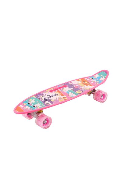 ACTION ONE Penny board Portable Happy Unicorns 58x16 cm, with PU wheels, ABEC-7, aluminum frame