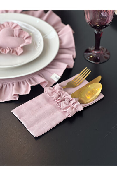 KaiHome Рожевий чохол з 3 відділеннями для виделок, ложок і ножів, 6 шт.