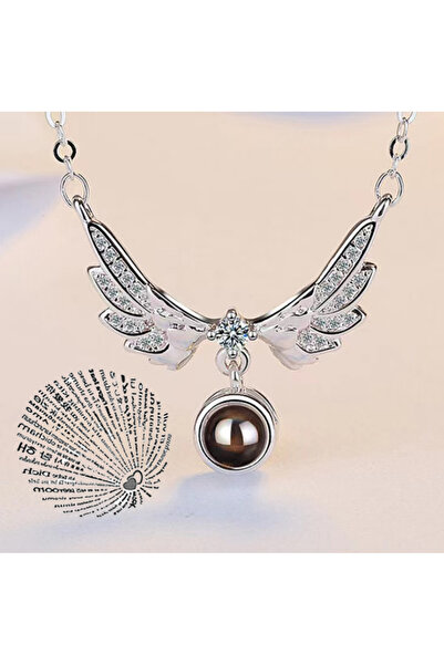 Choice قلادة فضية مقاس 45 سم - 03 إسقاطية بـ 100 لغة أحبك قلادات للحبيبة والص...