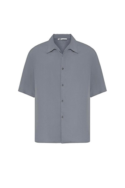 VAMOSCLO Oversize Lyocell Fabric Shirt Gray