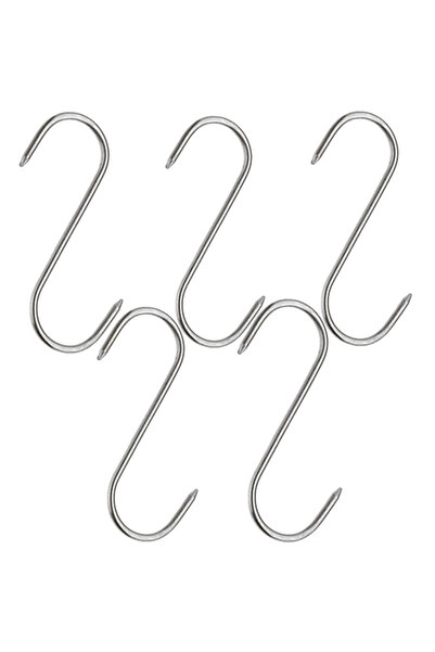 Depox Sada pěti háčků na maso, řeznictví, 16 cm, kov