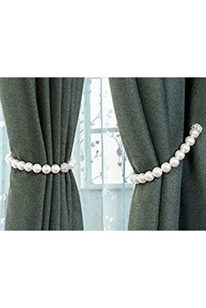 İnci Mode İncili Perde Süsü 2 li Set Toplayıcı Mıknatıslı Perde Dekoru