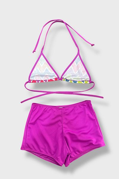 Nilmay mayo Girl's Bikini Set with Shorts