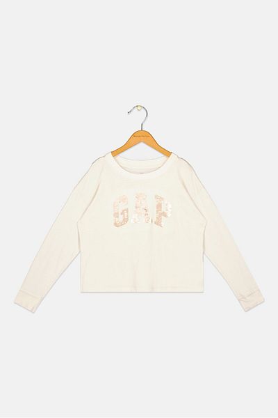GAP Kids Girl Brand Logo Brand Logo T-Shirt, Beige