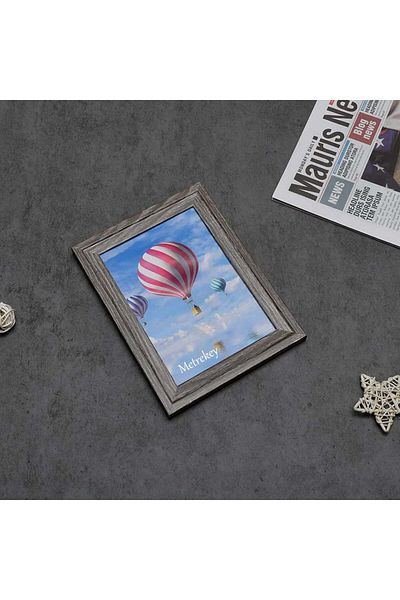 Metrekey Set Of 3 Photo Frames, Wood/plastic, Gray, 21 X 29.7 Cm