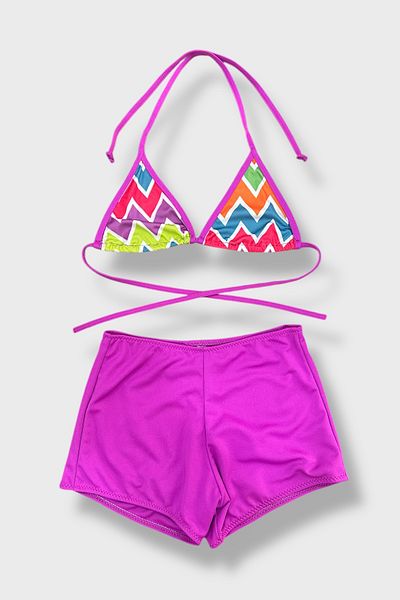 Nilmay mayo Girl's Bikini Set with Shorts