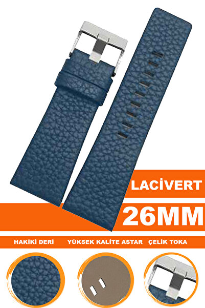 COBRA 22mm 24mm 26mm 27mm 28mm 29mm 30mm 32mm Diesel Saat Uyumlu Lacivert Renk Deri Saat Kordonu DZL