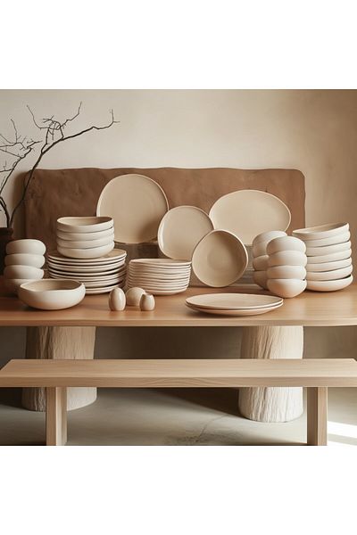 Karaca Karaca Earth Collection Cupid 55-teiliges 12-Personen-Geschirrset
