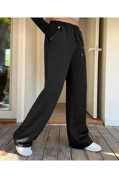 GERLAY Women's Black Comfortable Fit Straight Leg Track Pants