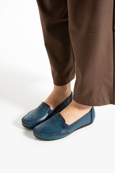 Getcho În apropiere, pantofi casual albastru din piele naturală pentru femei